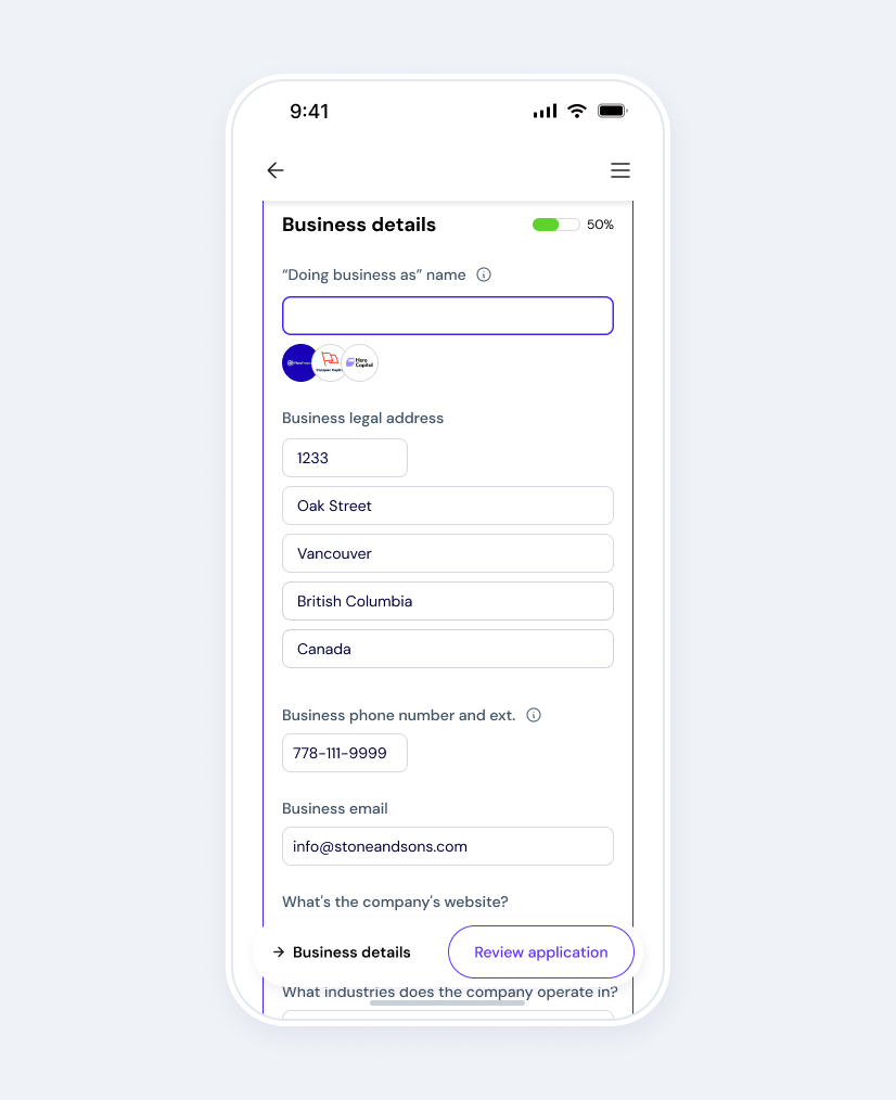 Final mockup of application in iphone view