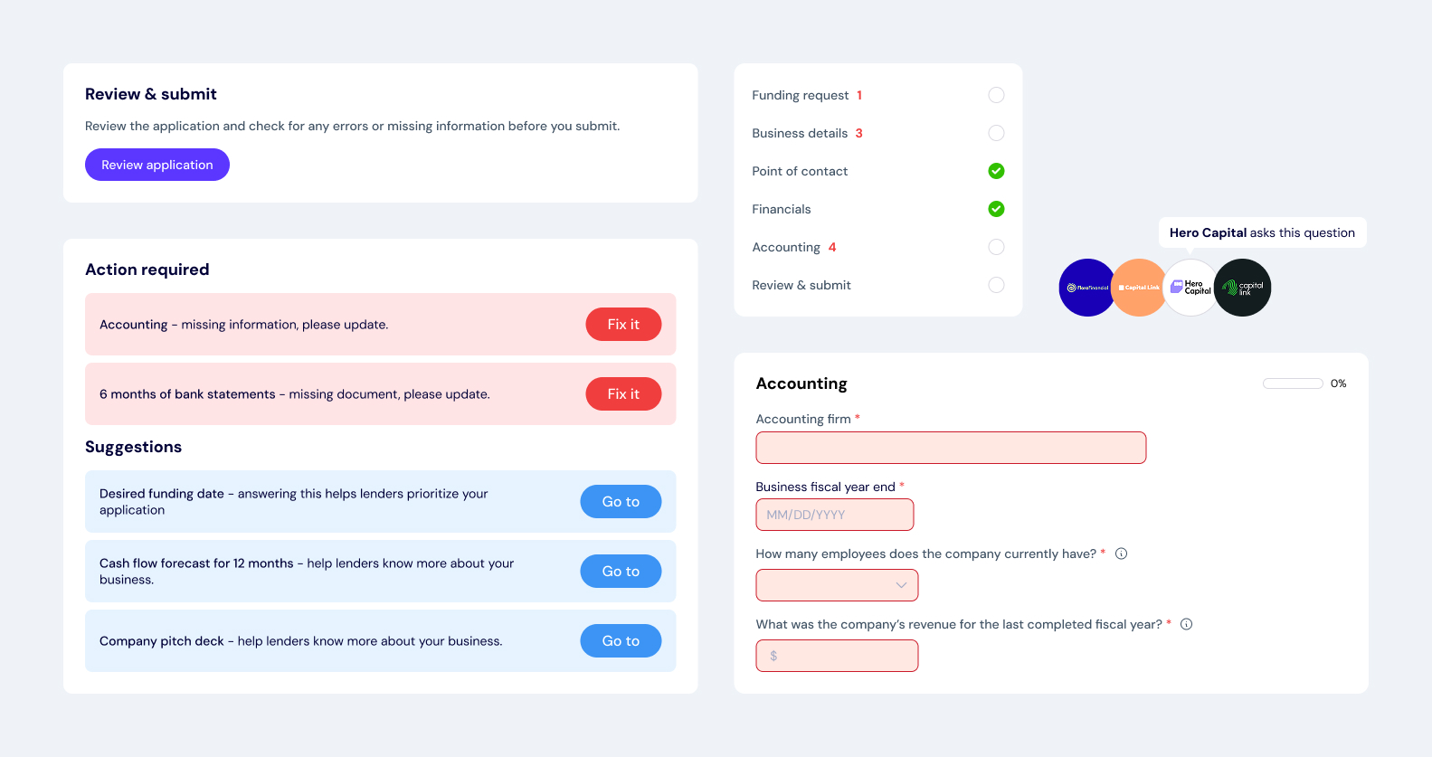 Information and feedback callouts from application
