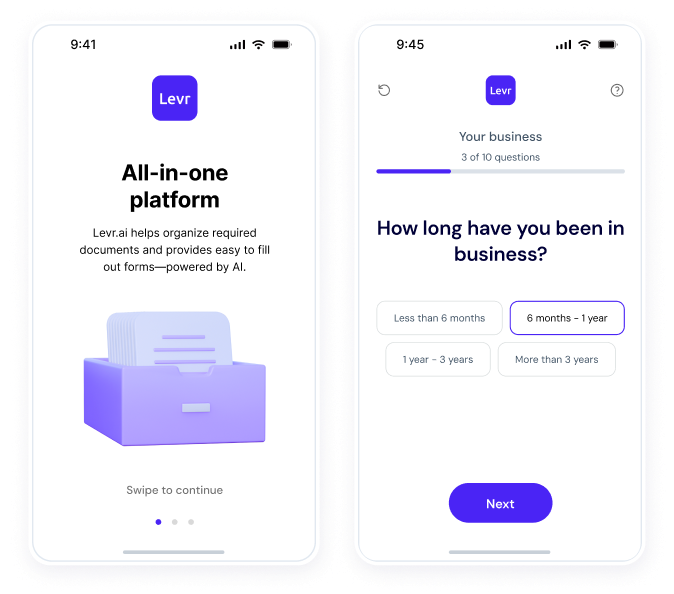 Levrai business loan app
